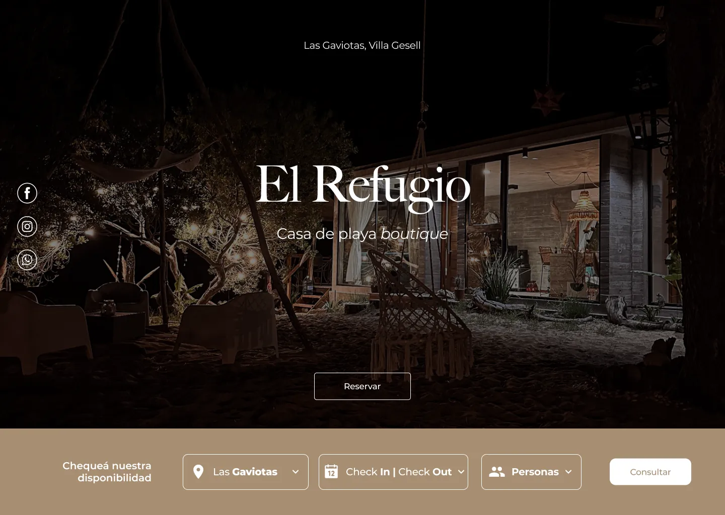 Sitio web para El Refugio, Las Gaviotas