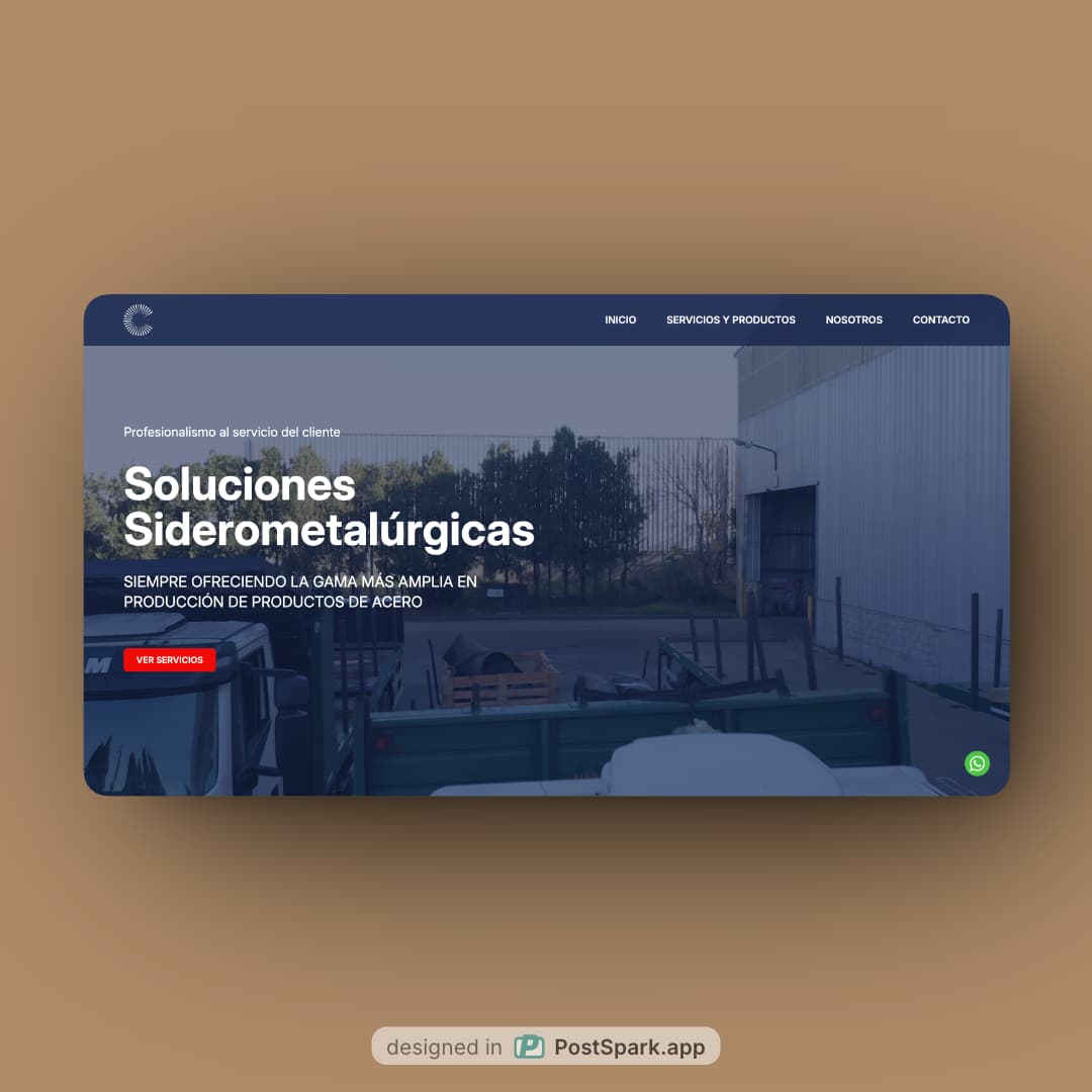 Sitio web de empresa metalúrgica