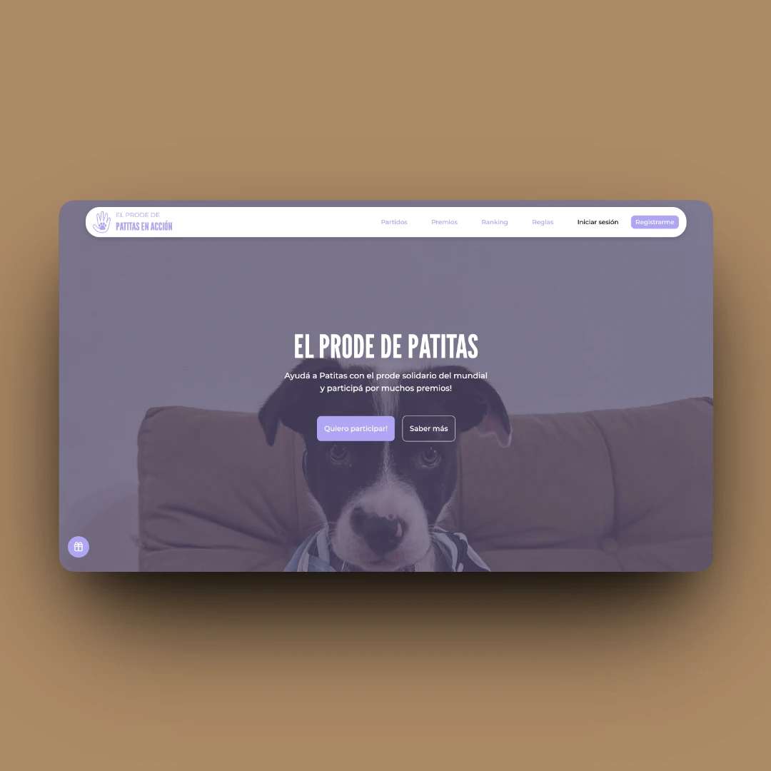 Aplicación de Prode para ONG que rescata perros